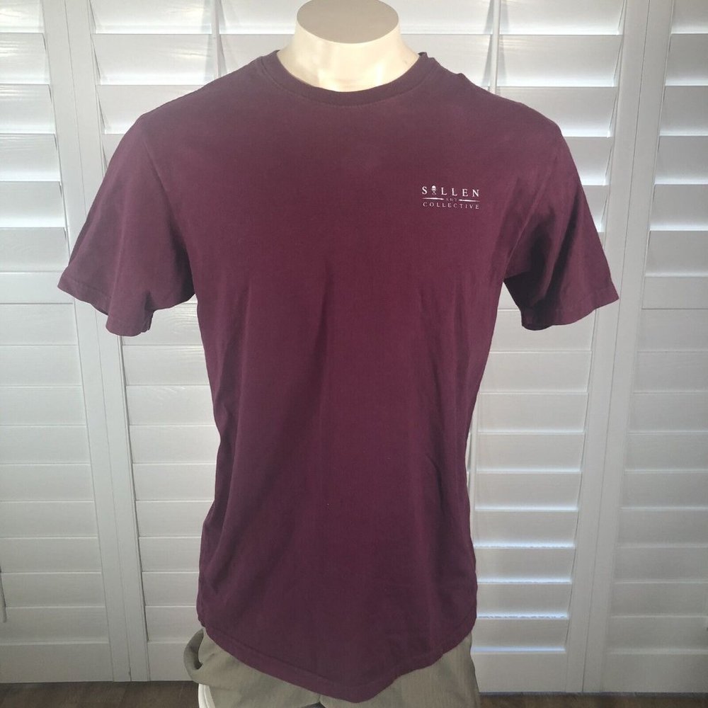 Sullen Art Collective T Shirt Maroon Large Short Sleeve Skull Tattoo Stretch